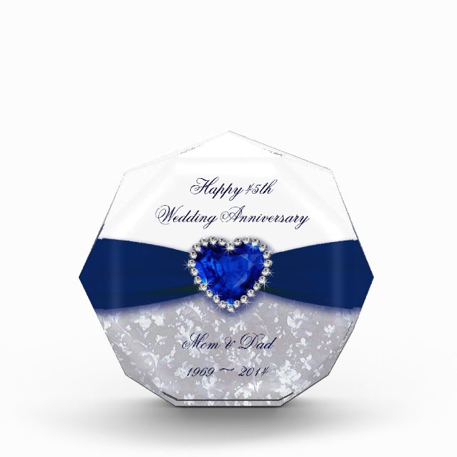 Damask 45th Wedding Anniversary Award (Front)