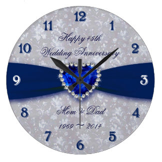Damask 45th Wedding Anniversary Clock