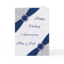 Damask 45th Wedding Anniversary Greeting Card