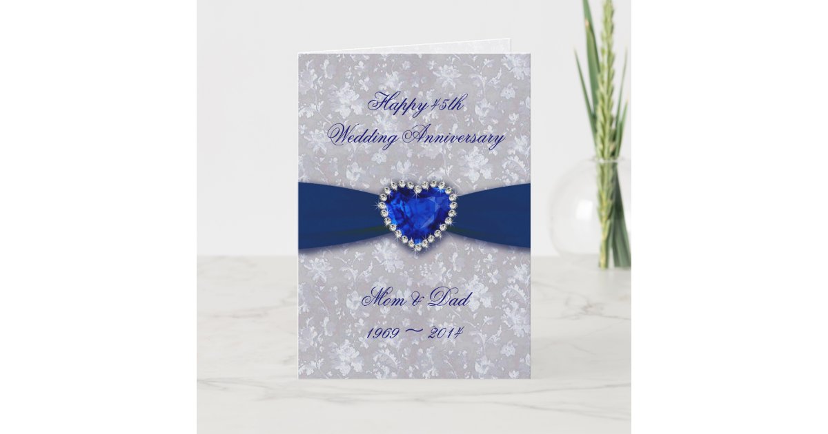 damask 45th wedding anniversary greeting card zazzlecom