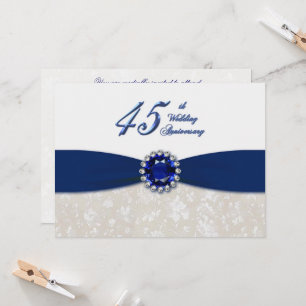 Damask 45th Wedding Anniversary Invitation