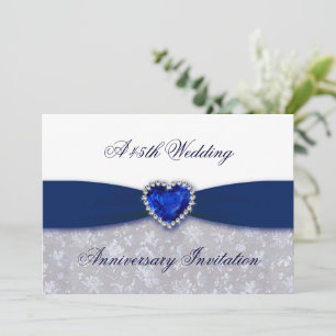 Damask 45th Wedding Anniversary Invitation