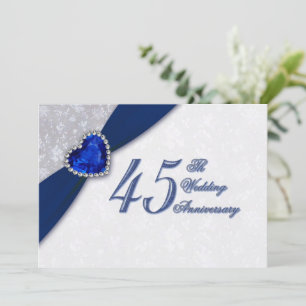 Damask 45th Wedding Anniversary Invitation