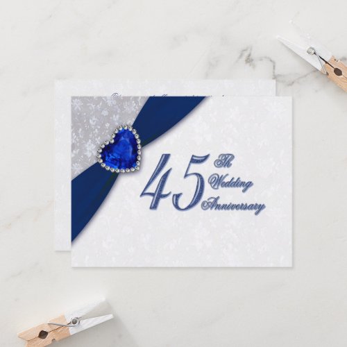 Damask 45th Wedding Anniversary Invitation