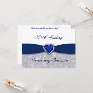 Damask 45th Wedding Anniversary Invitation