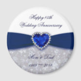 60th Anniversary or Any Yr Whimsical Heart Gift Magnet, Zazzle