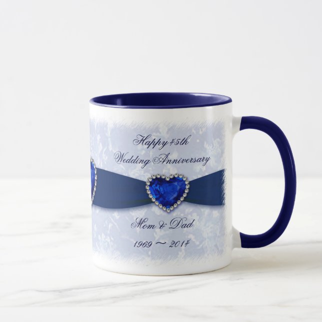 Damask 45th Wedding Anniversary Mug (Right)