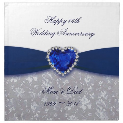 Damask 45th Wedding Anniversary Napkin