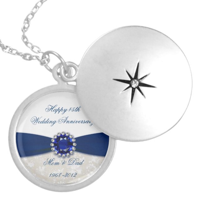 Damask 45th Wedding Anniversary Necklace (Front)