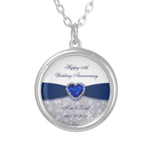 Damask 45th Wedding Anniversary Necklace