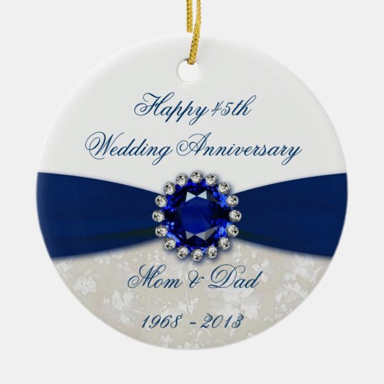 Damask 45th Wedding Anniversary Ornament | Zazzle.com