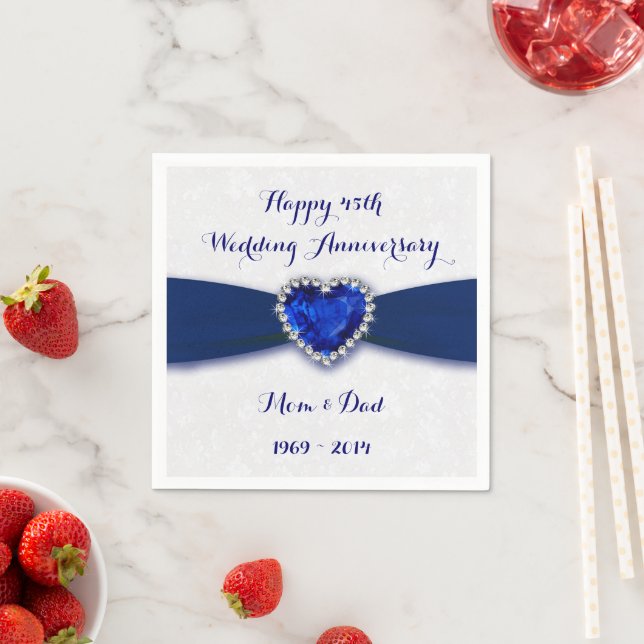 Damask 45th Wedding Anniversary Paper Napkin (Insitu)