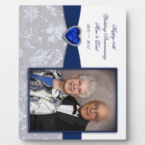 Damask 45th Wedding Anniversary Photo Plaque