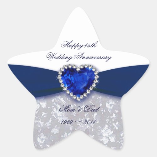 Damask 45th Wedding Anniversary Sticker