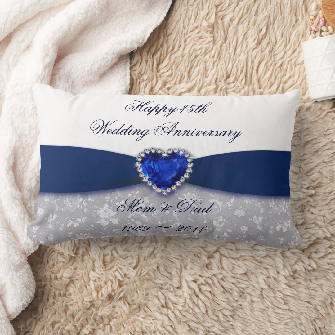 Damask 45th Wedding Anniversary Throw Pillow Zazzle
