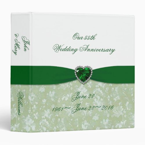 Damask 55th Wedding Anniversary 15 Binder