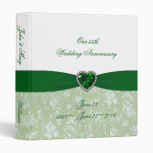 Damask 55th Wedding Anniversary 1" Binder