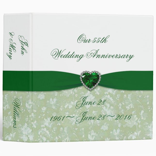 Damask 55th Wedding Anniversary 2" Binder (Front/Spine)
