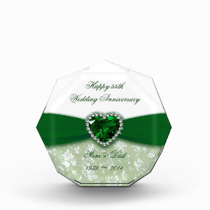 Damask 55th Wedding Anniversary Acrylic Award