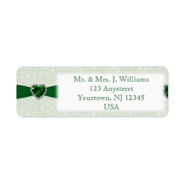 Damask 55th Wedding Anniversary Address Label (Front)