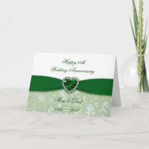 Damask 55th Wedding Anniversary Card