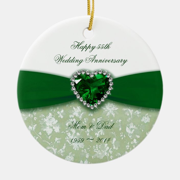 Damask 55th Wedding Anniversary Ceramic Ornament | Zazzle.com