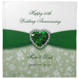 Damask 55th Wedding Anniversary Cloth Napkin