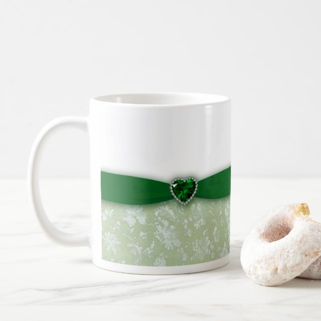Damask 55th Wedding Anniversary Coffee Mug (With Donut)