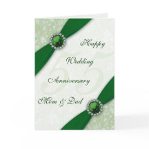 Damask 55th Wedding Anniversary Greeting Card