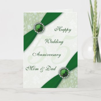 Damask 55th Wedding Anniversary Greeting Card by CreativeCardDesign at Zazzle