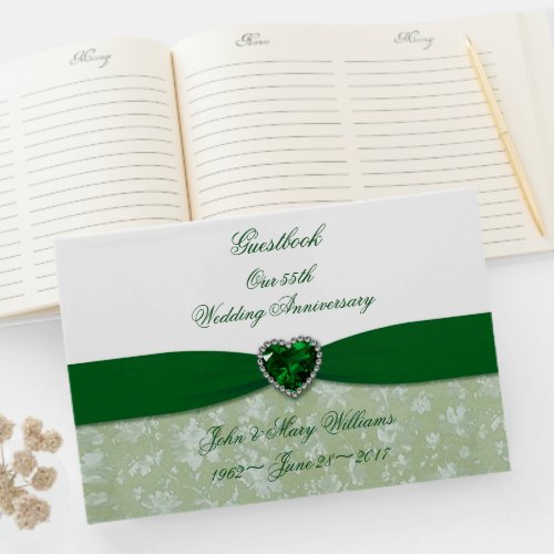 Damask 55th Wedding Anniversary Guestbook