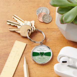 Damask 55th Wedding Anniversary Keychain