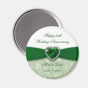 Damask 55th Wedding Anniversary Magnet