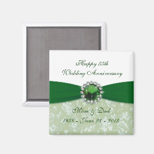 Damask 55th Wedding Anniversary Magnet