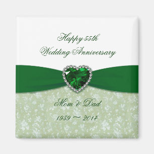 Damask 55th Wedding Anniversary Magnet