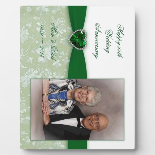 Damask 55th Wedding Anniversary Photo Plaque