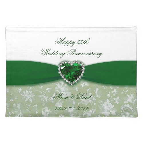 Damask 55th Wedding Anniversary Placemat