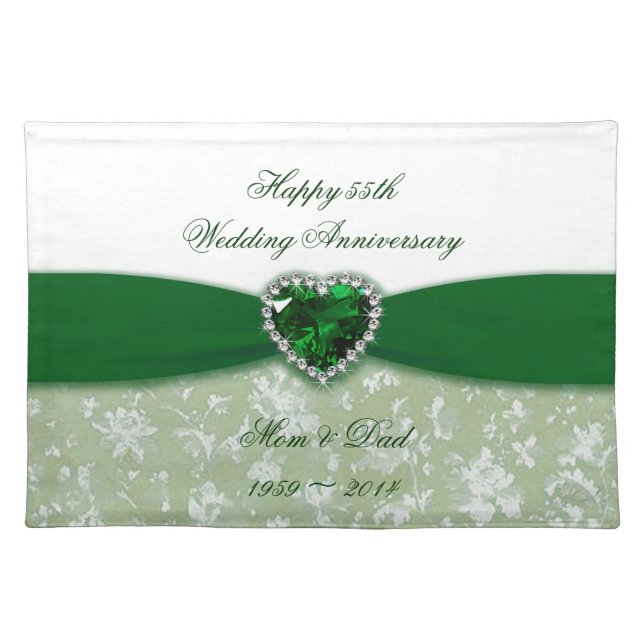 Damask 55th Wedding Anniversary Placemat (Front)