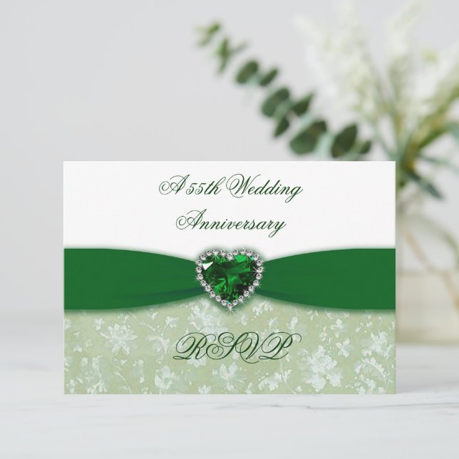 Damask 55th Wedding Anniversary RSVP (Standing Front)