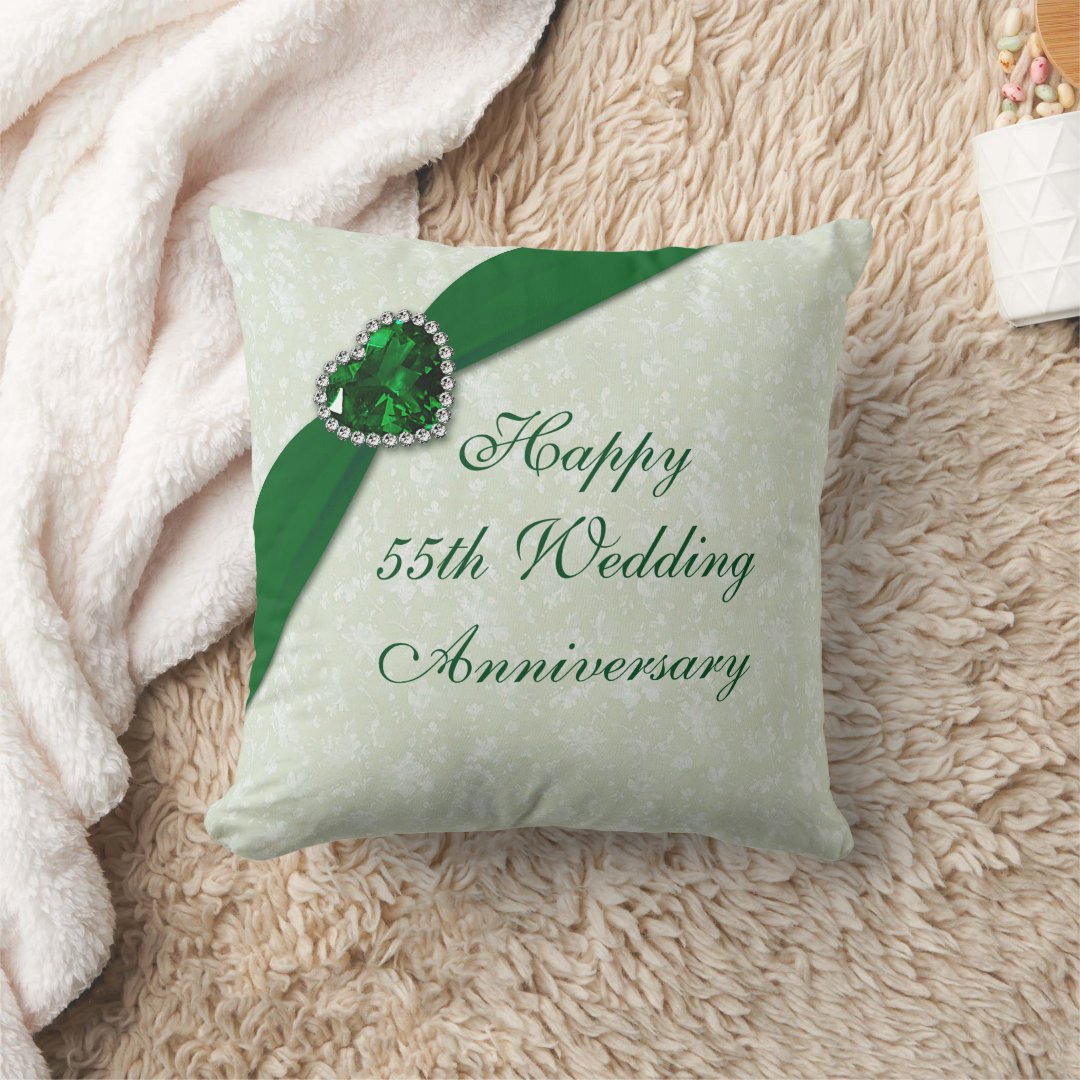 Damask 55th Wedding Anniversary Throw Pillow Zazzle