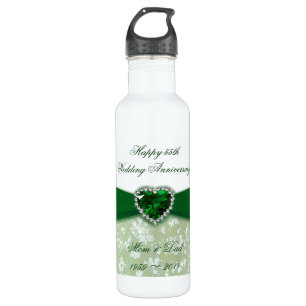 Damask 55th Wedding Anniversary Water Bottle