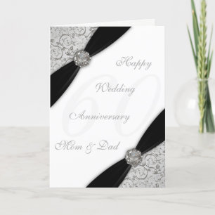 Damask 60th Wedding Anniversary Greeting Card