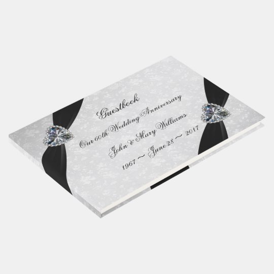 Damask 60th Wedding Anniversary Guest Book