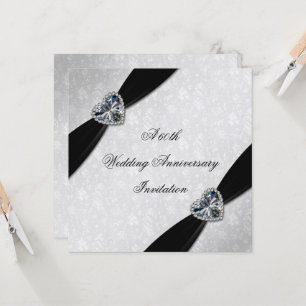 Damask 60th Wedding Anniversary Invitation