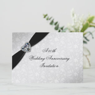 Damask 60th Wedding Anniversary Invitation