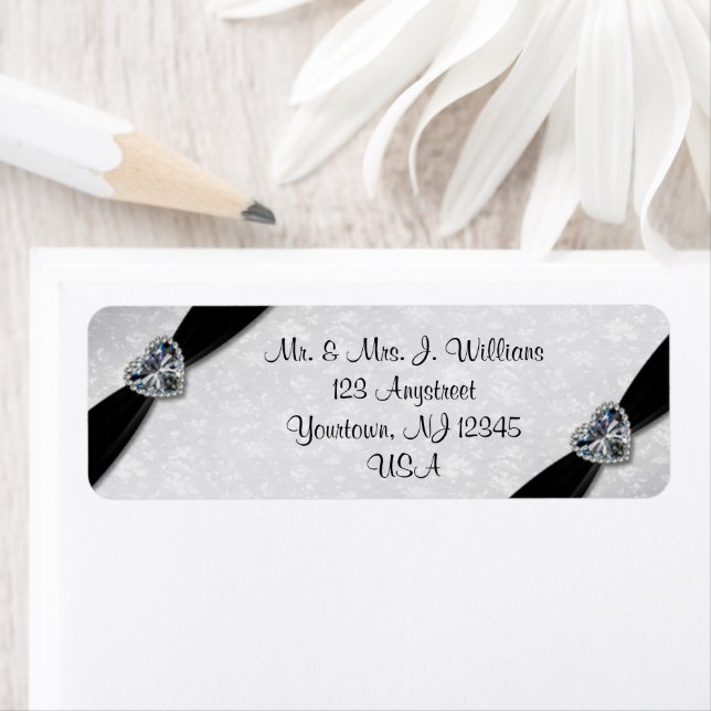 Damask 60th Wedding Anniversary Label (Insitu)