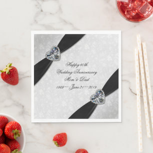 Damask 60th Wedding Anniversary Napkins