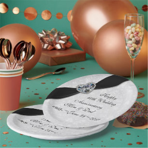 Damask 60th Wedding Anniversary Paper Plates