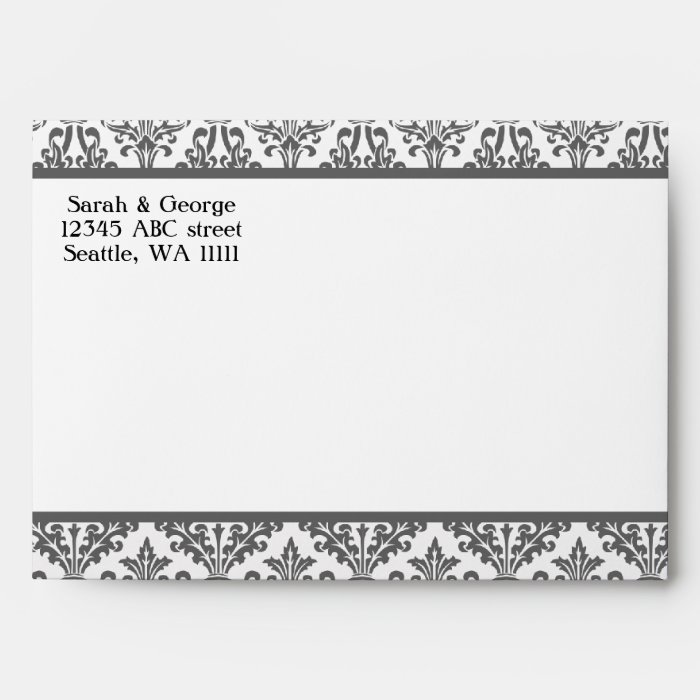 damask 7 ¼”  x 5 ¼”  Custom envelope