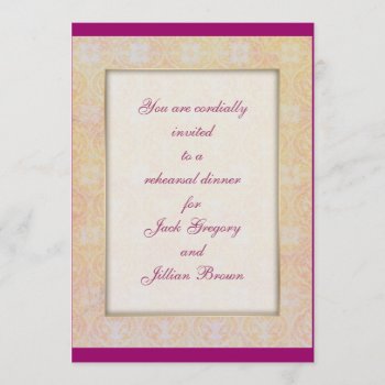 Damask Accents Rehearsal Dinner Invitation by InsightfulWeddings at Zazzle